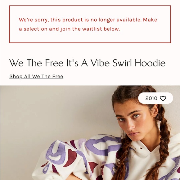 💥NWT💥 SUPER RARE! We The Free It's A Vibe Hoodie - Swirl SOLD OUT!  NWT! - Picture 4 of 6